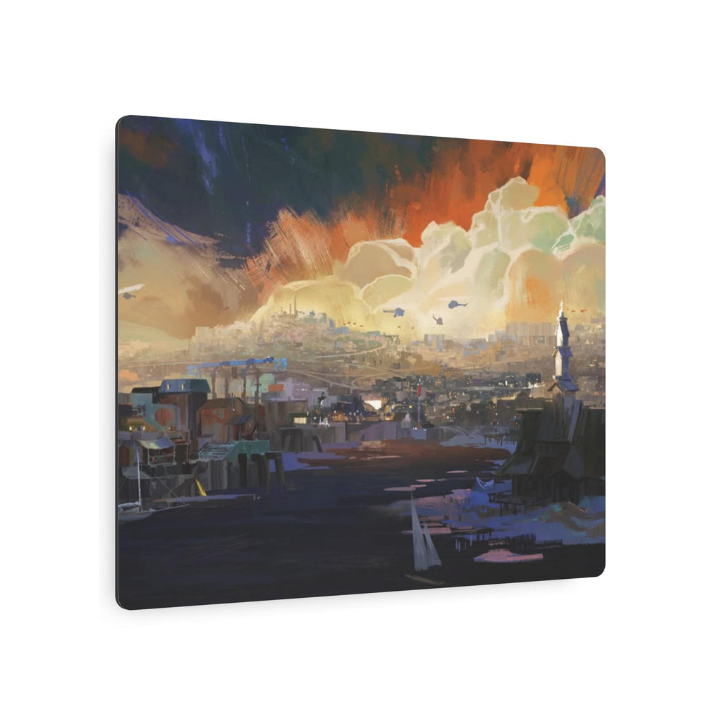 Sunset Harbor Disco Elysium, Revachol Metal Art Sign | Coastal Skyline Wall Decor