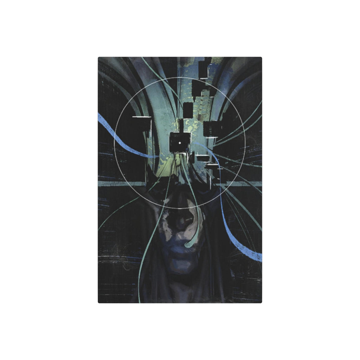 Disco Elysium Visual Calculus Cybernetic Skull Metal Art Sign | Futuristic Wall Decor