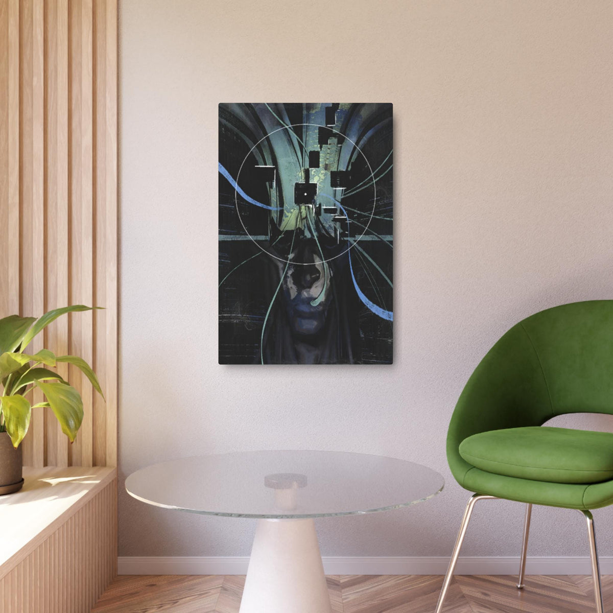 Disco Elysium Visual Calculus Cybernetic Skull Metal Art Sign | Futuristic Wall Decor