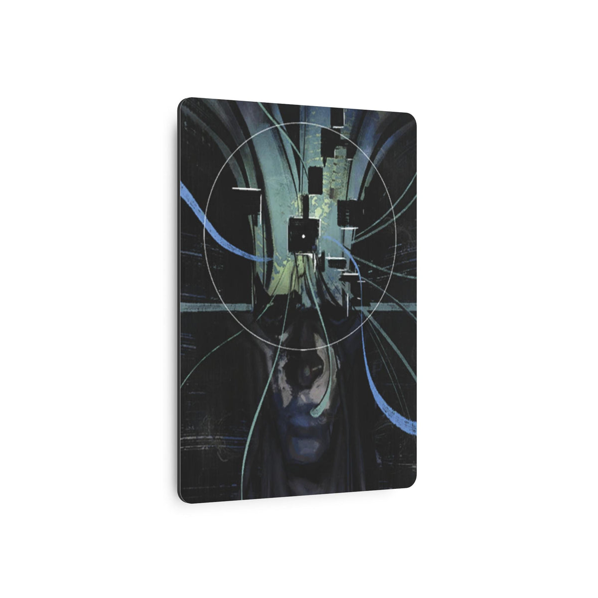 Disco Elysium Visual Calculus Cybernetic Skull Metal Art Sign | Futuristic Wall Decor