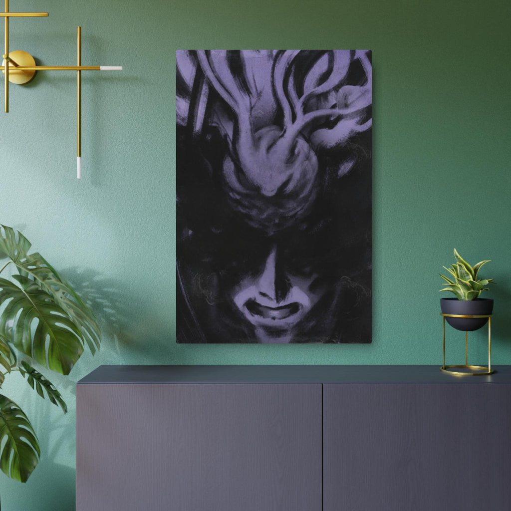 Disco Elysium Suggestion Metal Art Sign | Purple Demon Face, Dark Fantasy Wall Decor