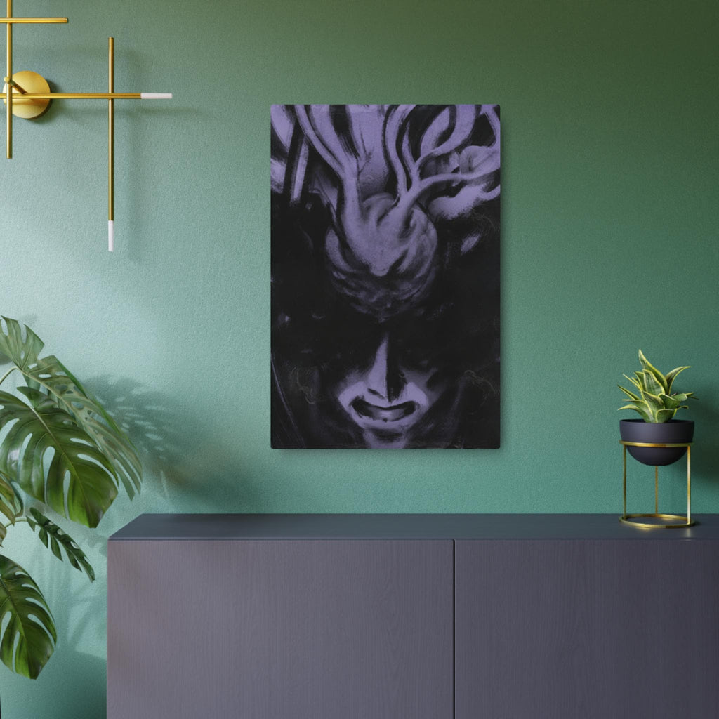 Disco Elysium Suggestion Metal Art Sign | Purple Demon Face, Dark Fantasy Wall Decor