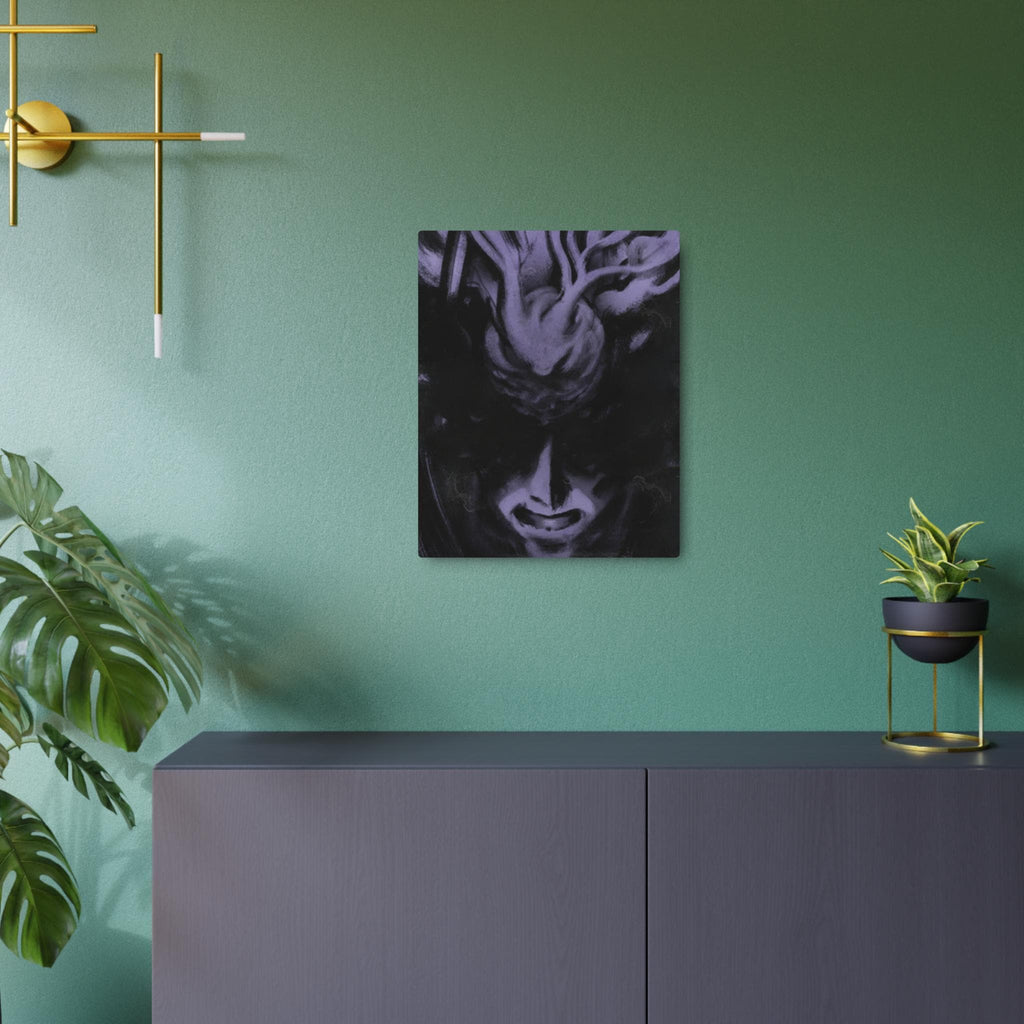 Disco Elysium Suggestion Metal Art Sign | Purple Demon Face, Dark Fantasy Wall Decor