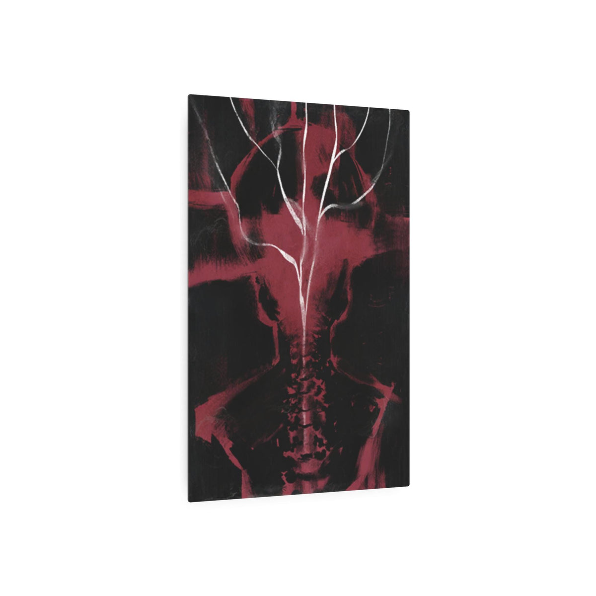 Disco Elysium Shivers Metal Art Sign | Dark Red Spine Tree Wall Decor