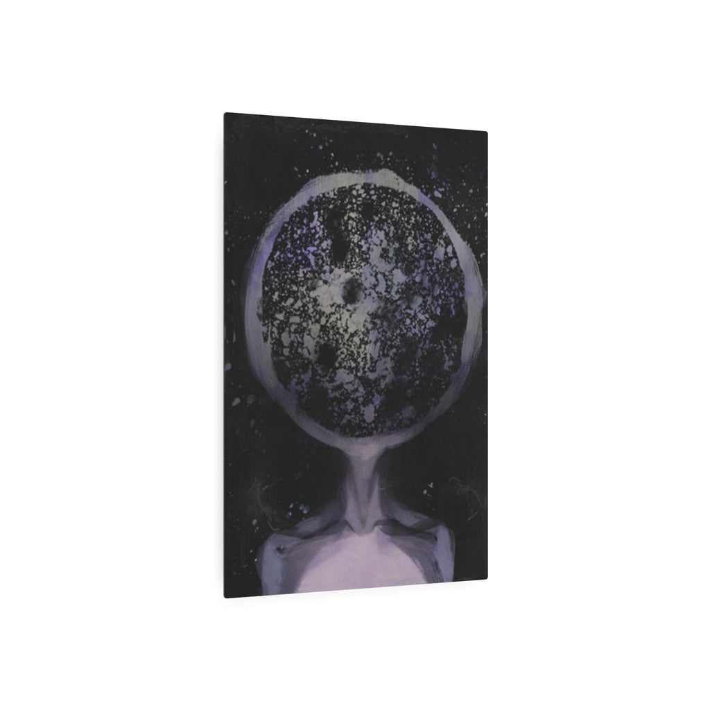 Disco Elysium Inland Empire Surreal Moon Head Metal Art Sign | Cosmic Skeleton Wall Decor