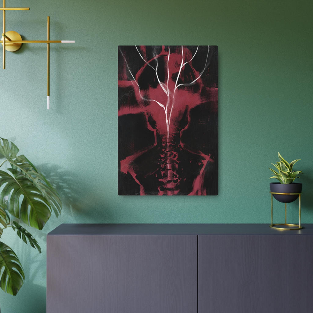 Disco Elysium Shivers Metal Art Sign | Dark Red Spine Tree Wall Decor