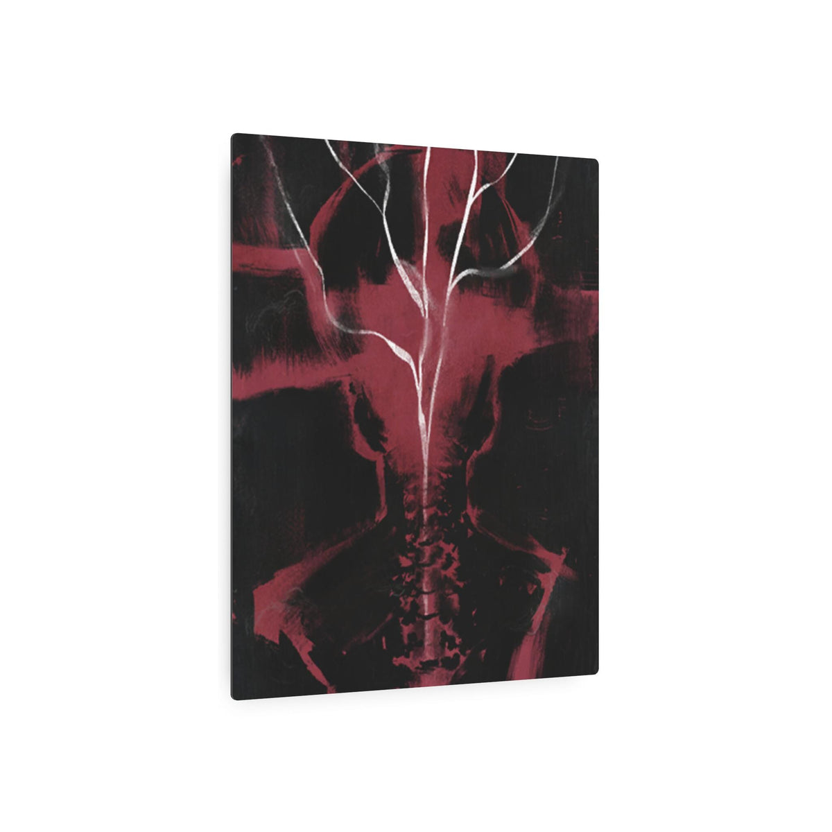Disco Elysium Shivers Metal Art Sign | Dark Red Spine Tree Wall Decor