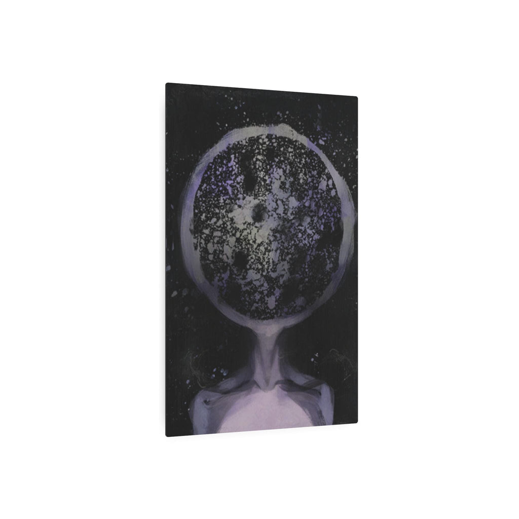 Disco Elysium Inland Empire Surreal Moon Head Metal Art Sign | Cosmic Skeleton Wall Decor