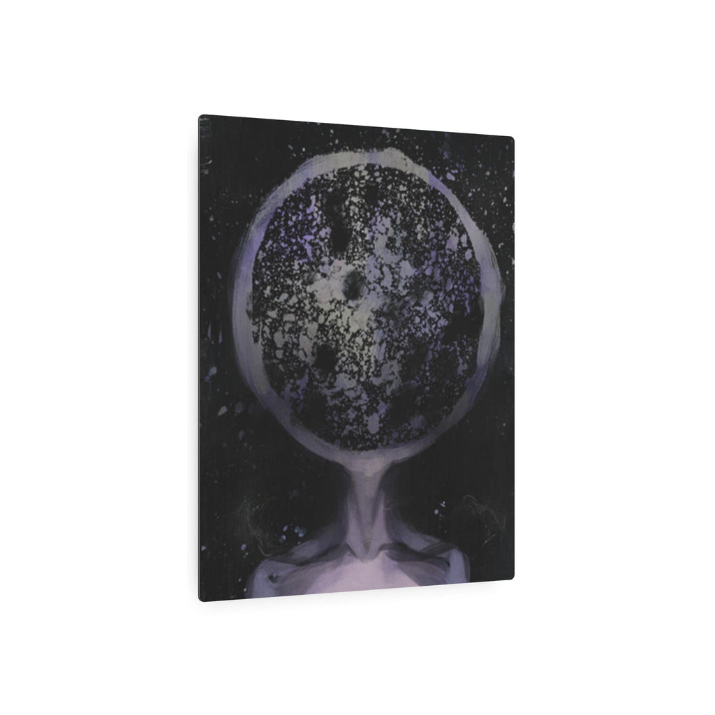 Disco Elysium Inland Empire Surreal Moon Head Metal Art Sign | Cosmic Skeleton Wall Decor
