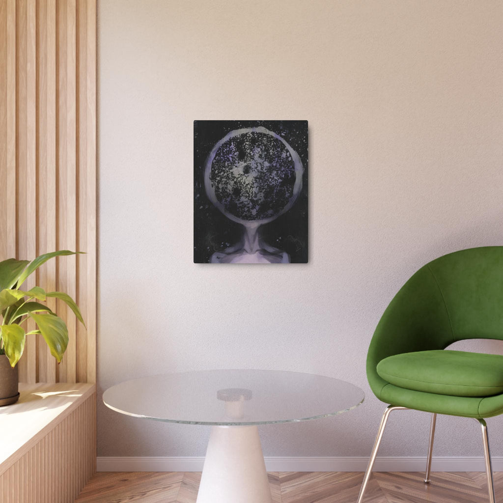 Disco Elysium Inland Empire Surreal Moon Head Metal Art Sign | Cosmic Skeleton Wall Decor