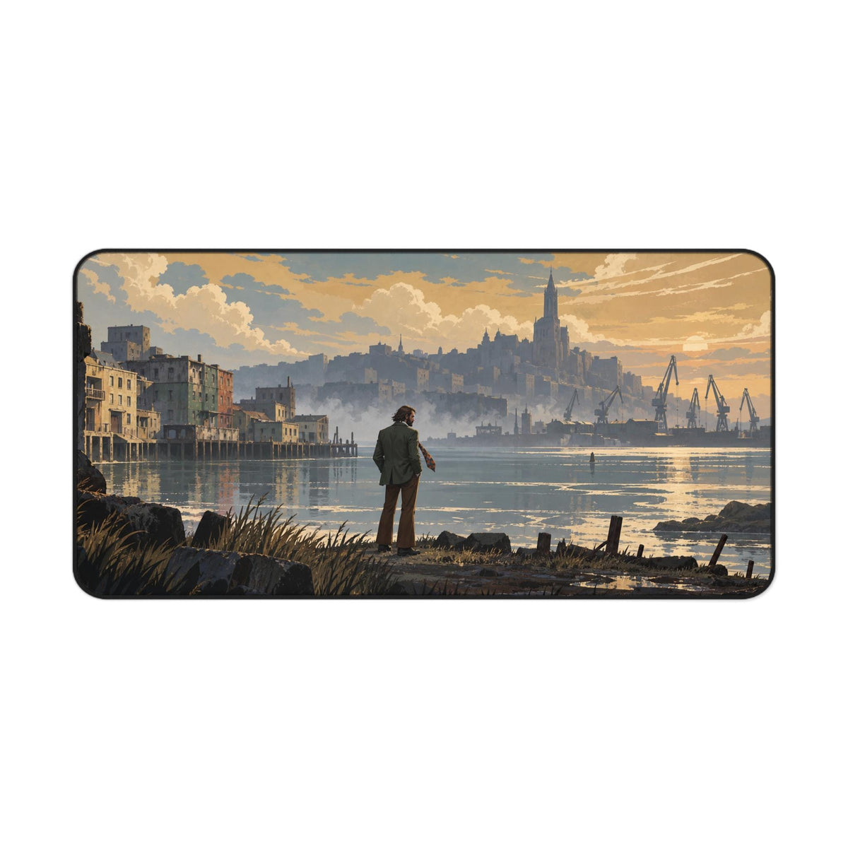 Disco Elysium Inspired Desk Mat, Harry Du Bois Revachol Mouse Pad, Neoprene Gaming Desk Pad, Atmospheric RPG Gift