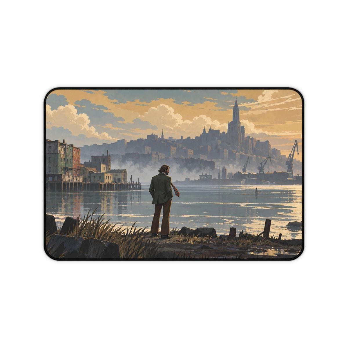Disco Elysium Inspired Desk Mat, Harry Du Bois Revachol Mouse Pad, Neoprene Gaming Desk Pad, Atmospheric RPG Gift