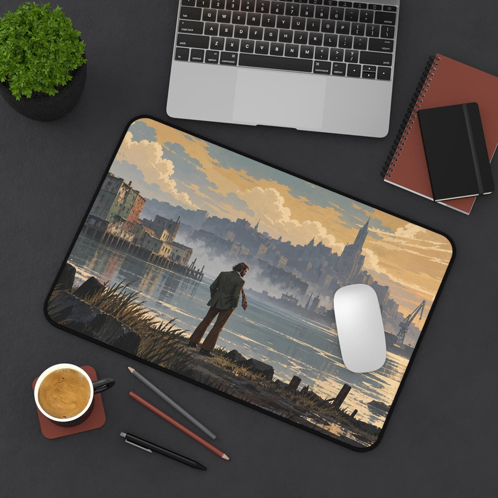 Disco Elysium Inspired Desk Mat, Harry Du Bois Revachol Mouse Pad, Neoprene Gaming Desk Pad, Atmospheric RPG Gift