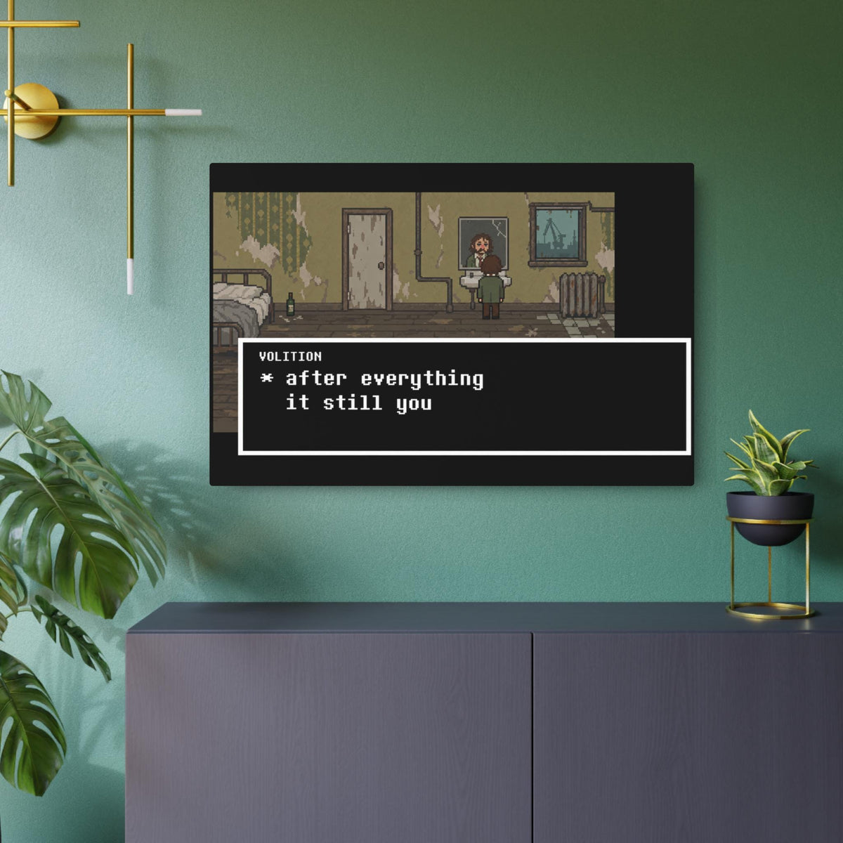 Undertale Inspired Disco Elysium Metal Sign, Harry Du Bois & Volition Pixel Art, Retro Gaming Wall Decor, Aluminum Gamer Gift