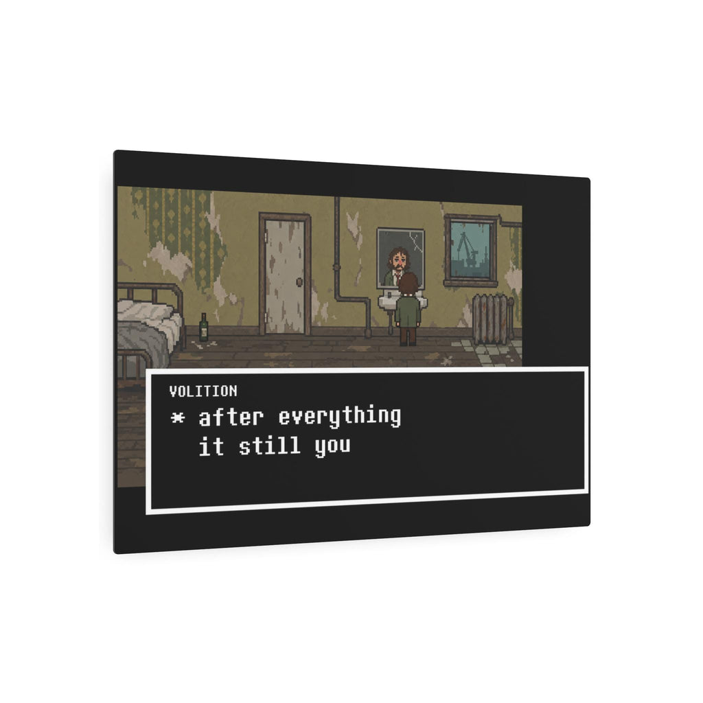 Undertale Inspired Disco Elysium Metal Sign, Harry Du Bois & Volition Pixel Art, Retro Gaming Wall Decor, Aluminum Gamer Gift