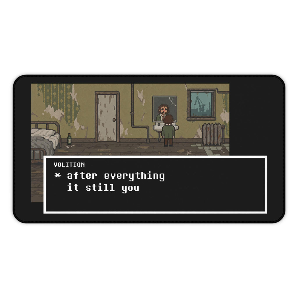 Undertale Inspired Disco Elysium Inspired Mouse Pad, Harry Du Bois Volition Pixel Art Desk Mat, Neoprene Gaming Mat, RPG Gamer Gift