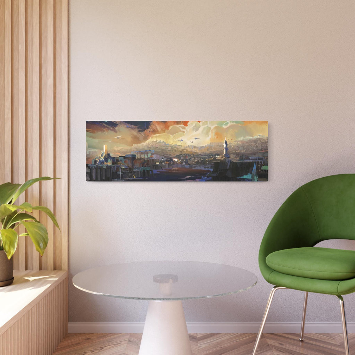 Sunset Harbor Disco Elysium, Revachol Metal Art Sign | Coastal Skyline Wall Decor