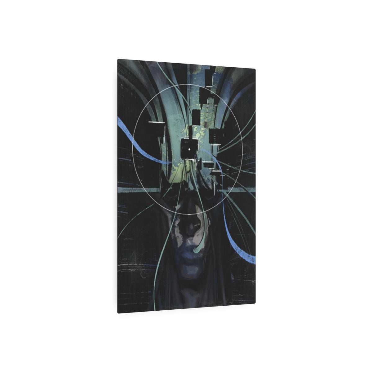 Disco Elysium Visual Calculus Cybernetic Skull Metal Art Sign | Futuristic Wall Decor