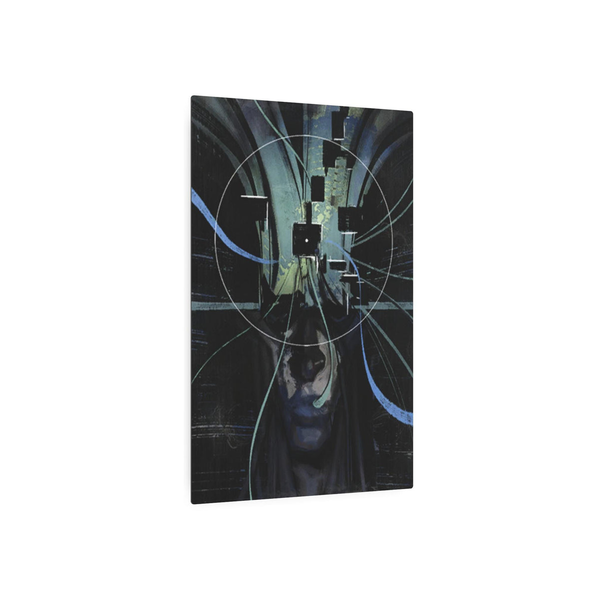 Disco Elysium Visual Calculus Cybernetic Skull Metal Art Sign | Futuristic Wall Decor