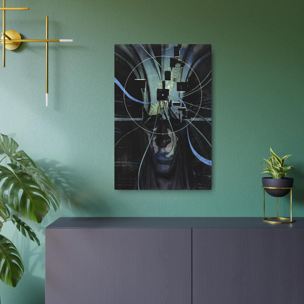 Disco Elysium Visual Calculus Cybernetic Skull Metal Art Sign | Futuristic Wall Decor