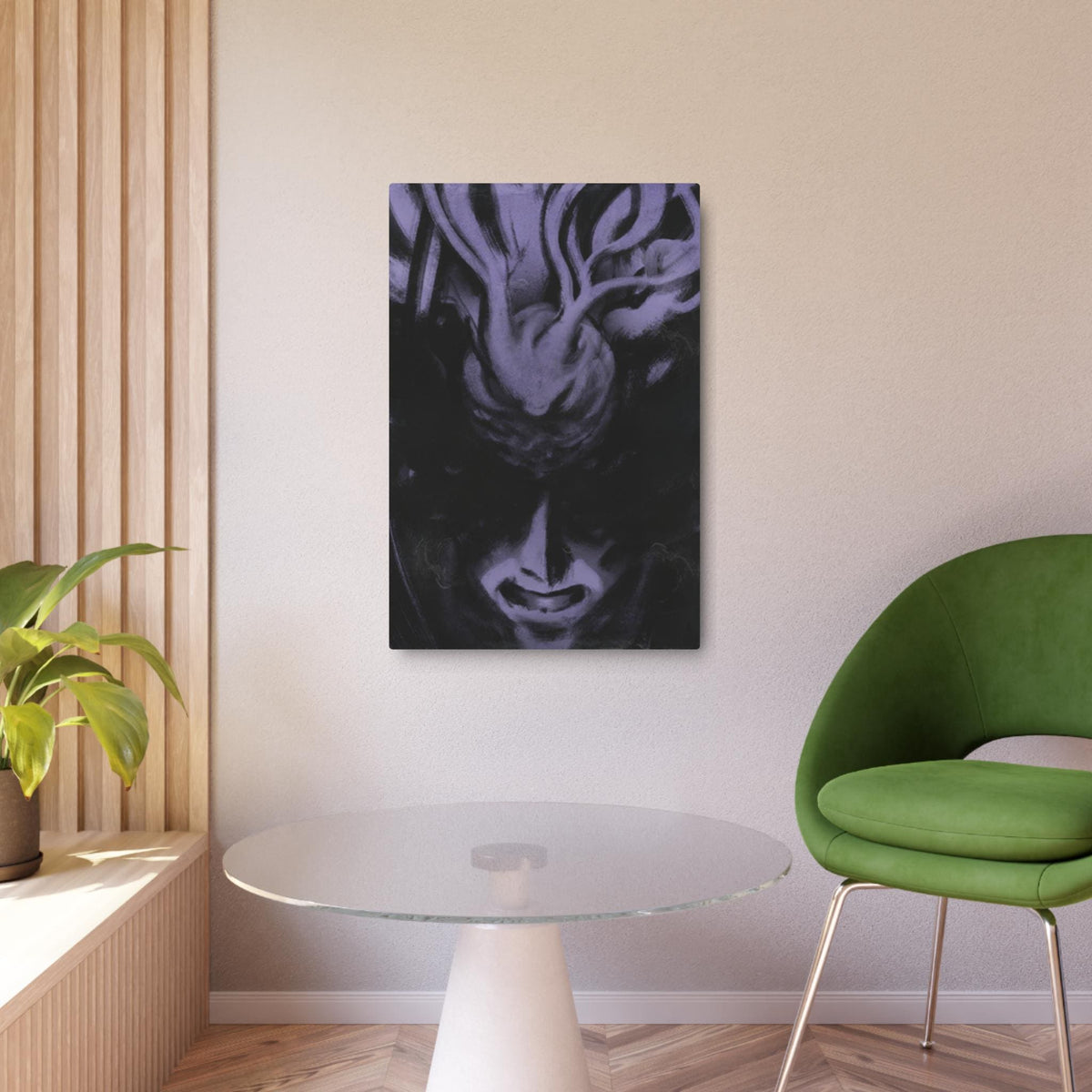 Disco Elysium Suggestion Metal Art Sign | Purple Demon Face, Dark Fantasy Wall Decor