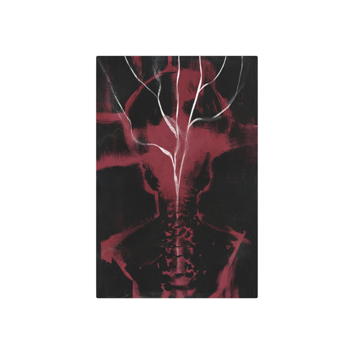 Disco Elysium Shivers Metal Art Sign | Dark Red Spine Tree Wall Decor