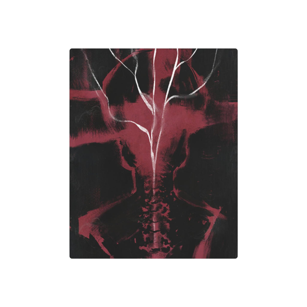 Disco Elysium Shivers Metal Art Sign | Dark Red Spine Tree Wall Decor