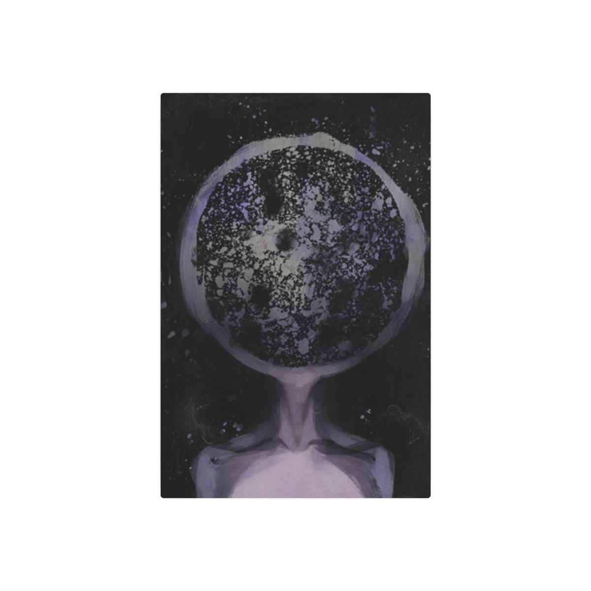Disco Elysium Inland Empire Surreal Moon Head Metal Art Sign | Cosmic Skeleton Wall Decor