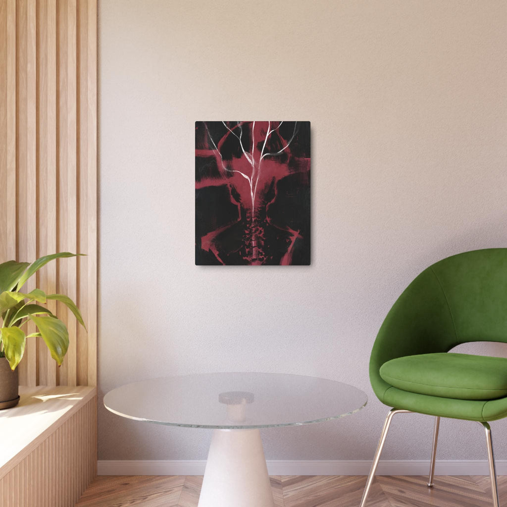 Disco Elysium Shivers Metal Art Sign | Dark Red Spine Tree Wall Decor