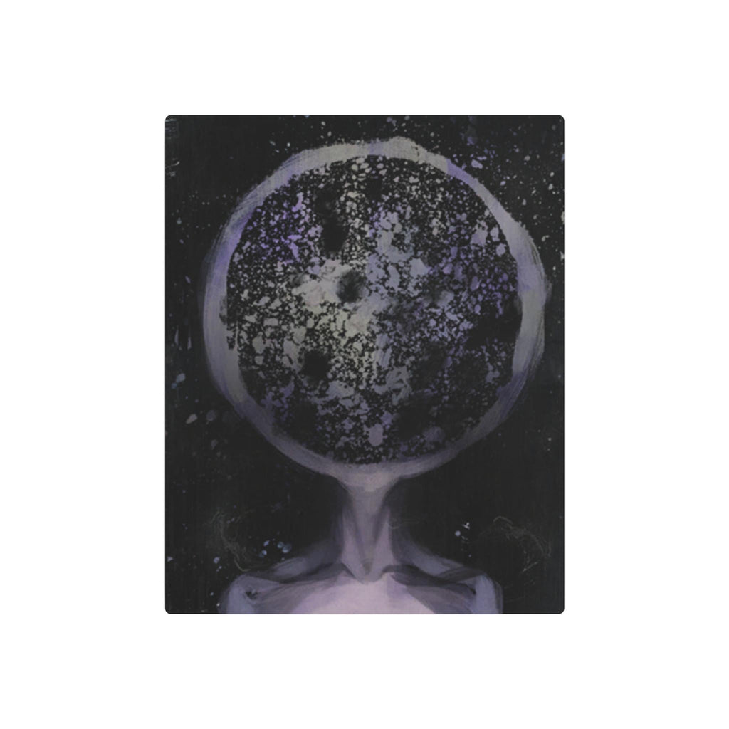 Disco Elysium Inland Empire Surreal Moon Head Metal Art Sign | Cosmic Skeleton Wall Decor