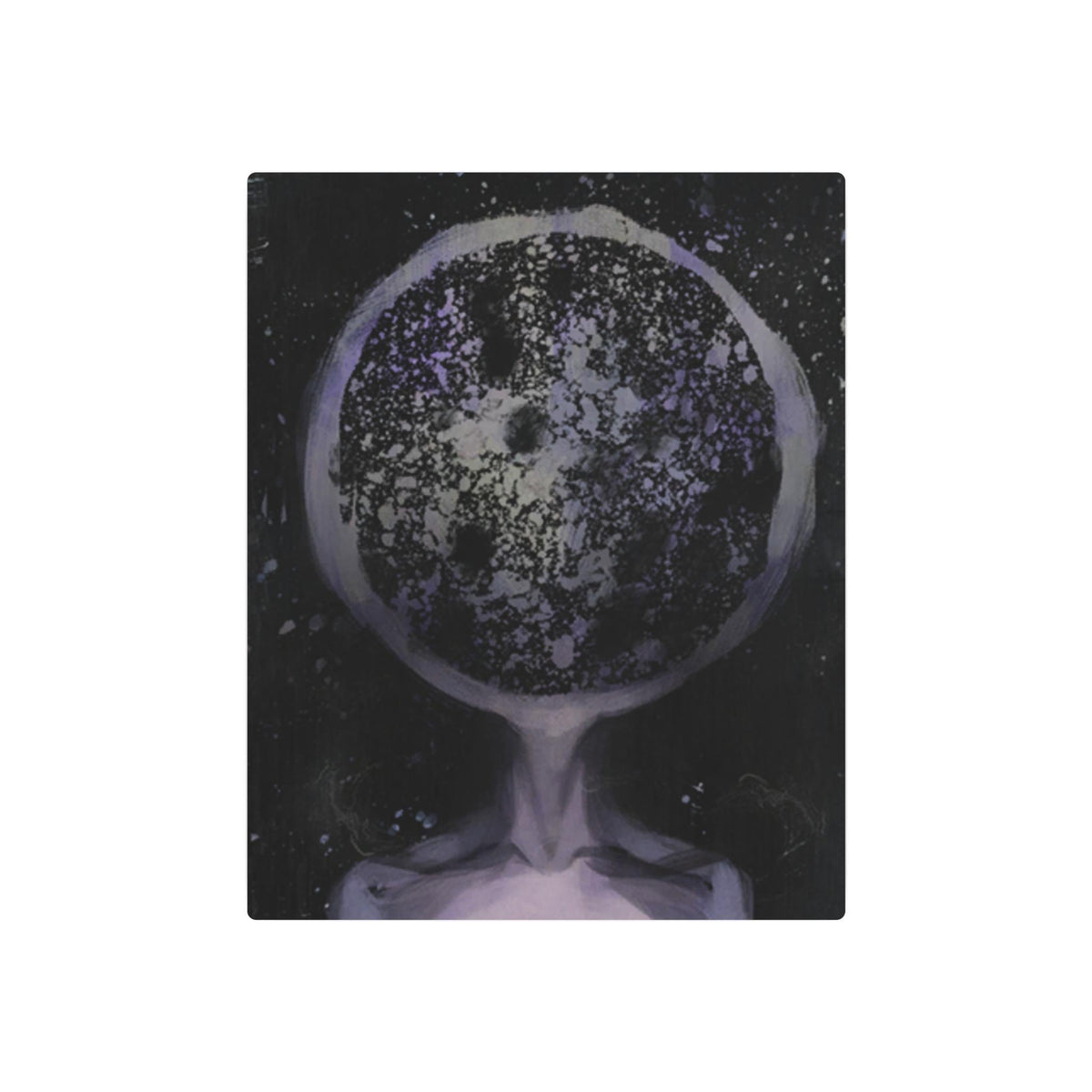 Disco Elysium Inland Empire Surreal Moon Head Metal Art Sign | Cosmic Skeleton Wall Decor