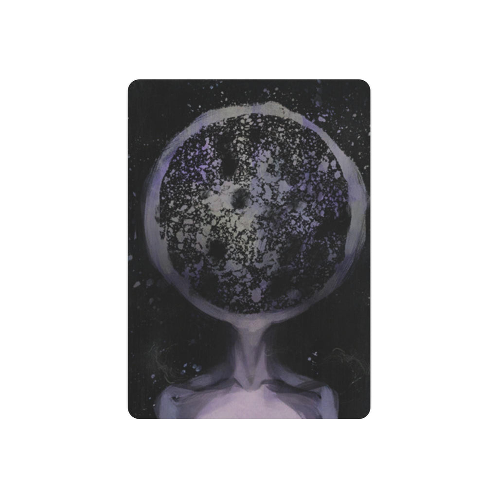 Disco Elysium Inland Empire Surreal Moon Head Metal Art Sign | Cosmic Skeleton Wall Decor