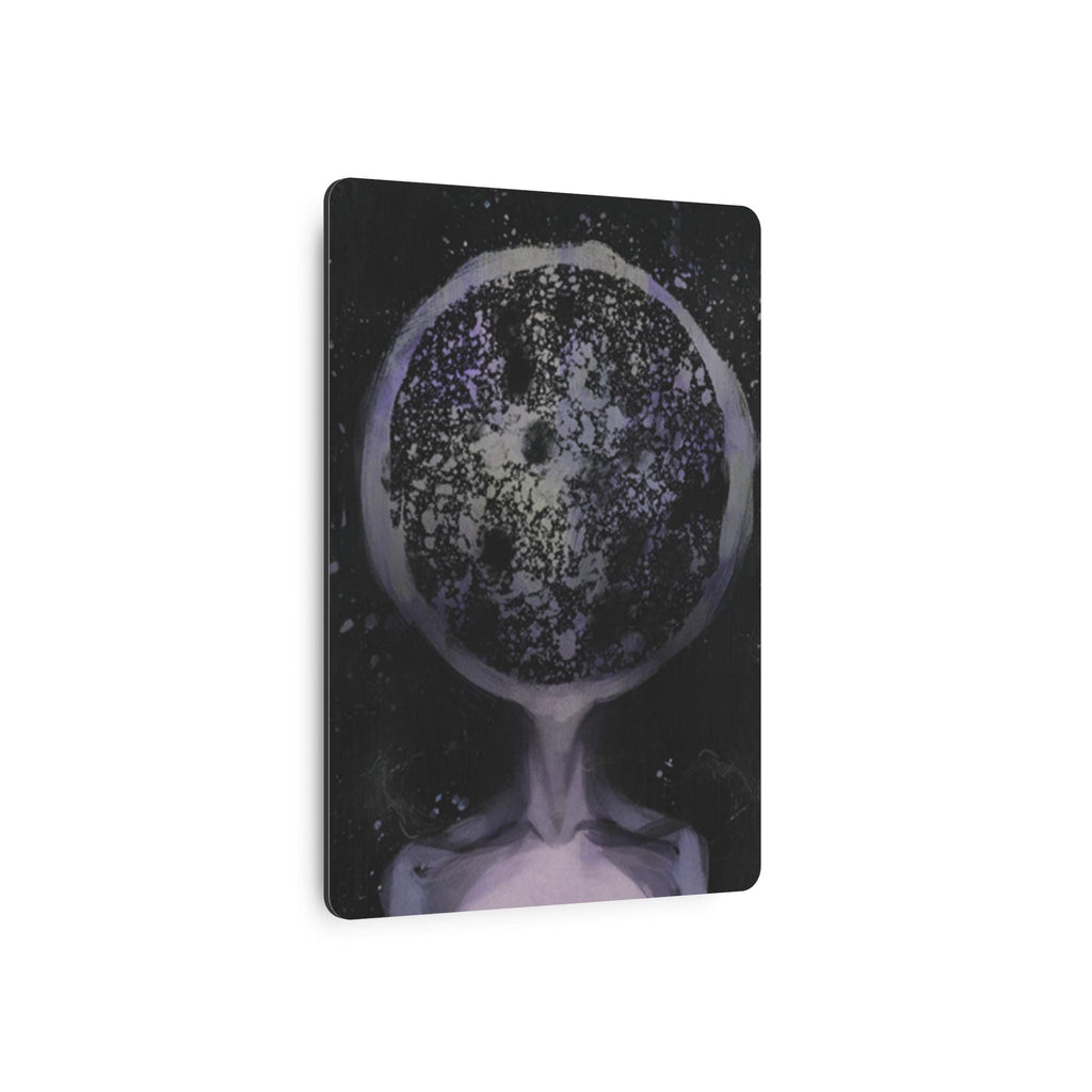 Disco Elysium Inland Empire Surreal Moon Head Metal Art Sign | Cosmic Skeleton Wall Decor