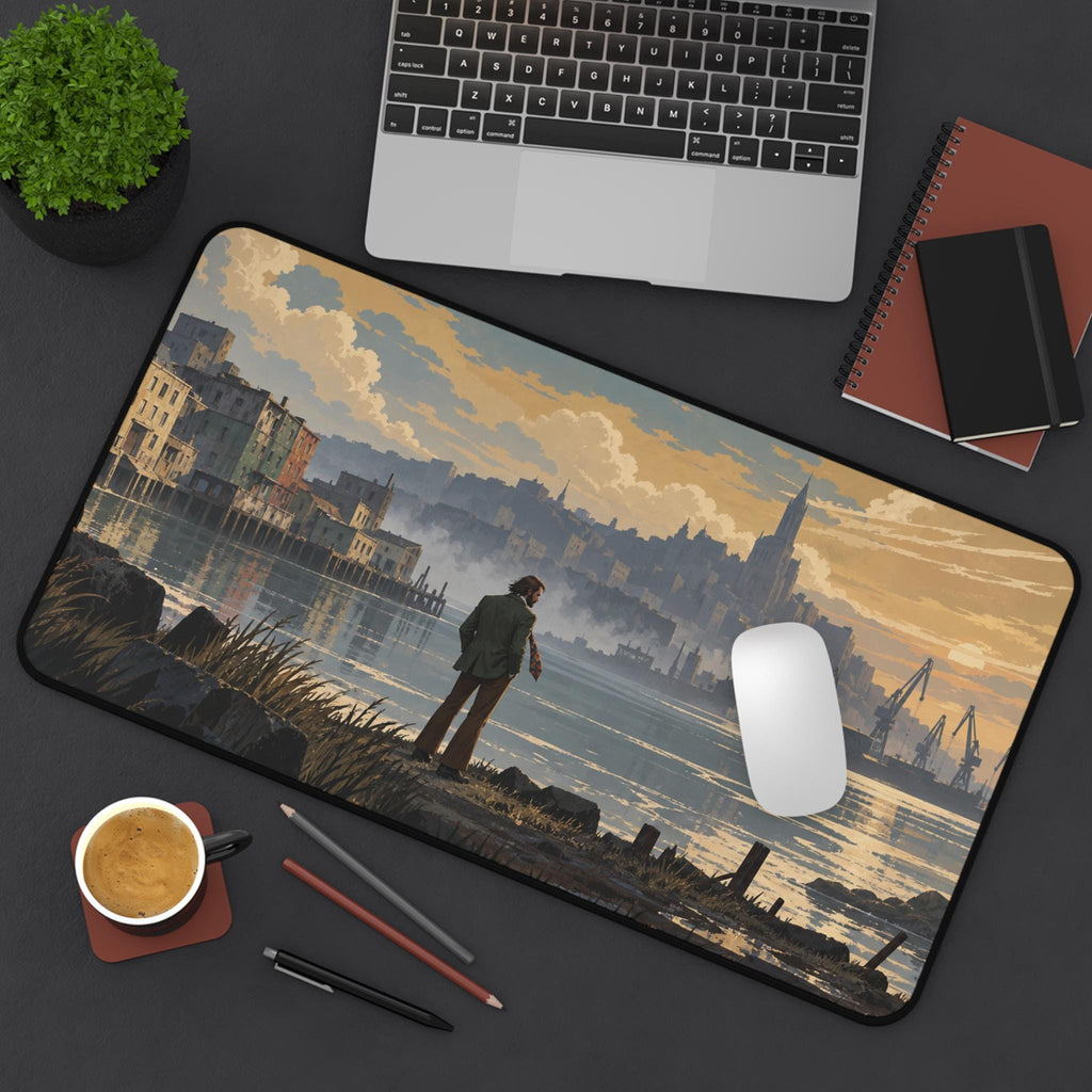 Disco Elysium Inspired Desk Mat, Harry Du Bois Revachol Mouse Pad, Neoprene Gaming Desk Pad, Atmospheric RPG Gift