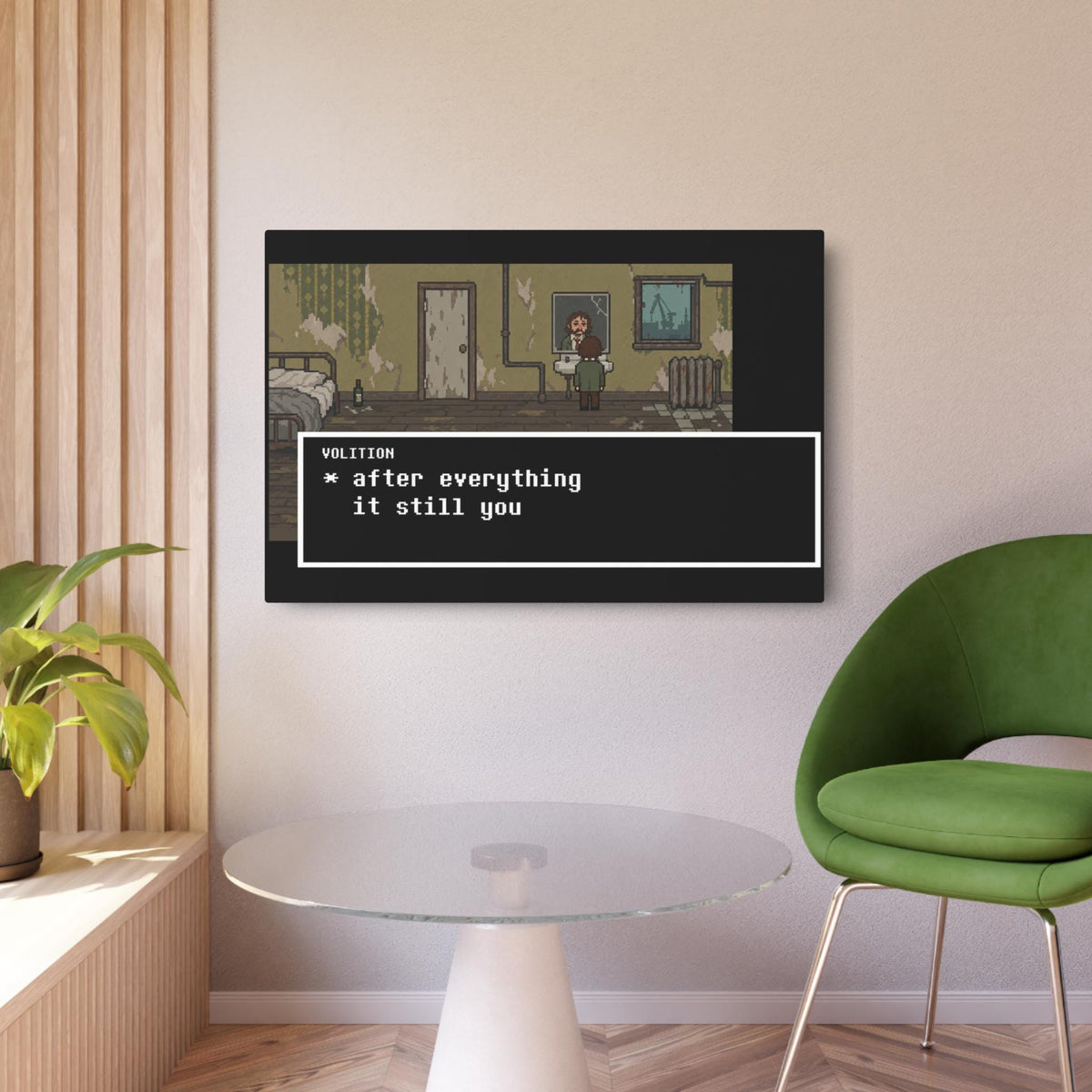 Undertale Inspired Disco Elysium Metal Sign, Harry Du Bois & Volition Pixel Art, Retro Gaming Wall Decor, Aluminum Gamer Gift