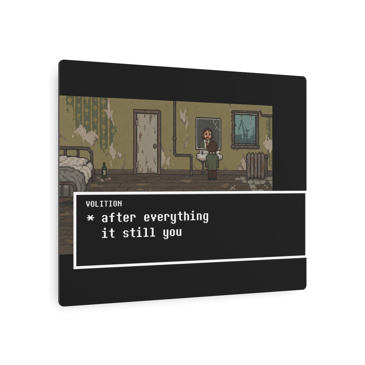 Undertale Inspired Disco Elysium Metal Sign, Harry Du Bois & Volition Pixel Art, Retro Gaming Wall Decor, Aluminum Gamer Gift
