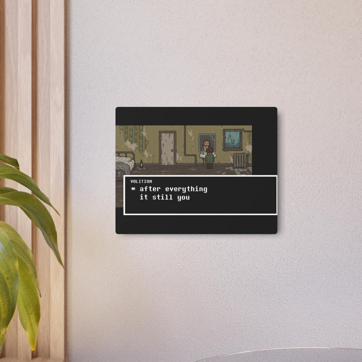 Undertale Inspired Disco Elysium Metal Sign, Harry Du Bois & Volition Pixel Art, Retro Gaming Wall Decor, Aluminum Gamer Gift