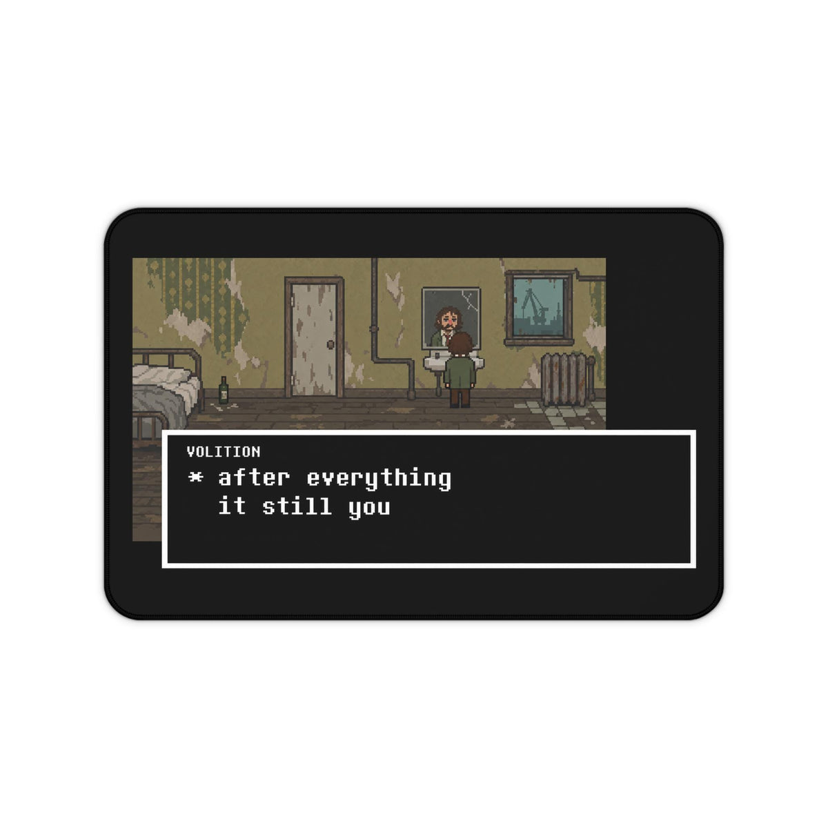 Undertale Inspired Disco Elysium Inspired Mouse Pad, Harry Du Bois Volition Pixel Art Desk Mat, Neoprene Gaming Mat, RPG Gamer Gift