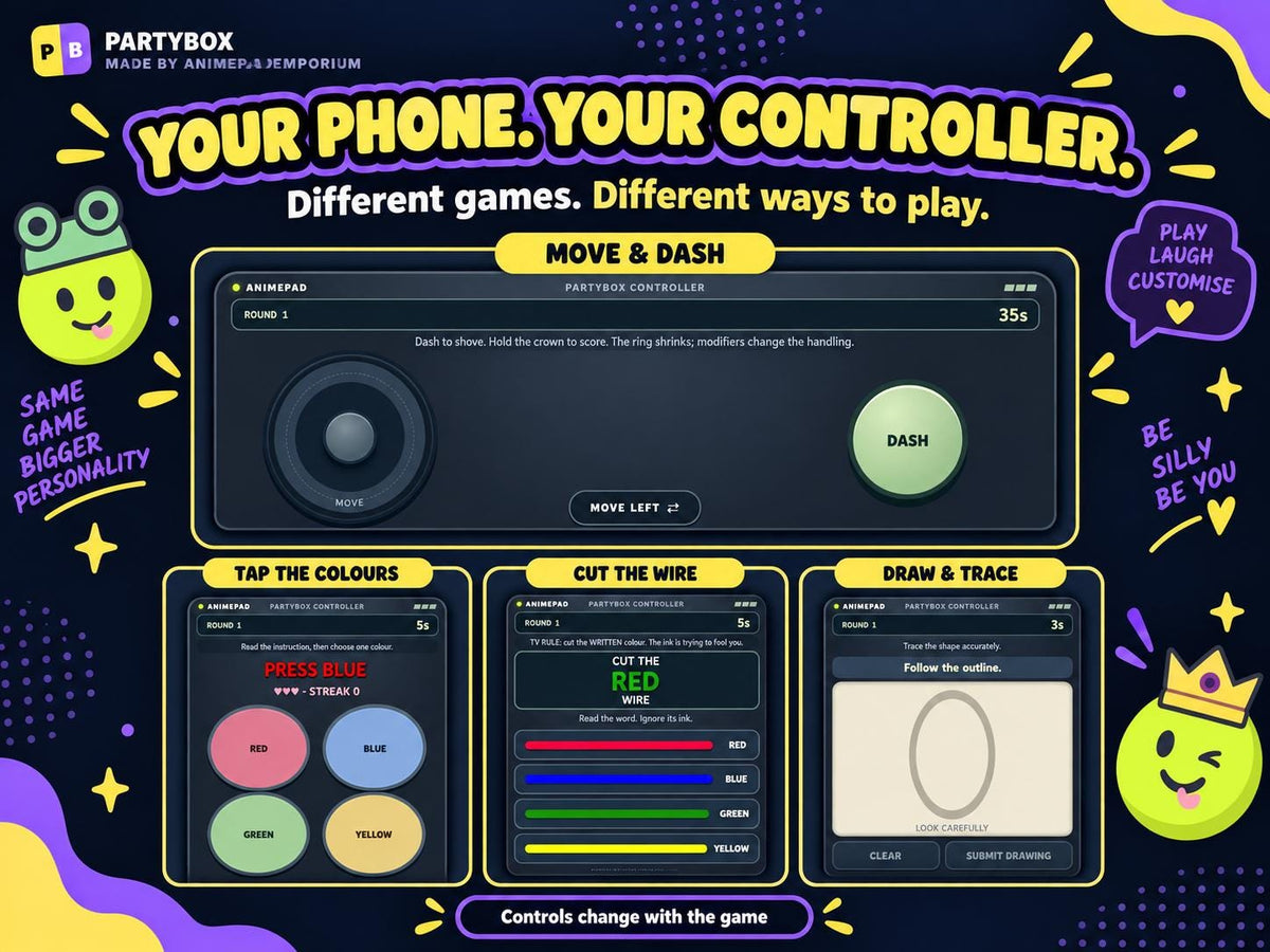 PartyBox: 19 Multiplayer Party Games for 2–8 Players | Phones as Controllers | Windows PC Digital Download